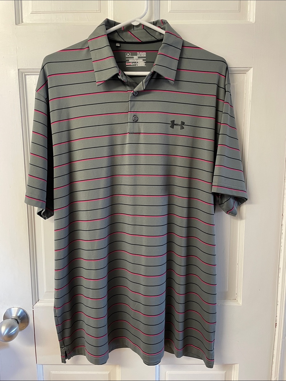 Under Armour Heatgear loose fit striped golf ⛳️ polo shirt men’s size XL